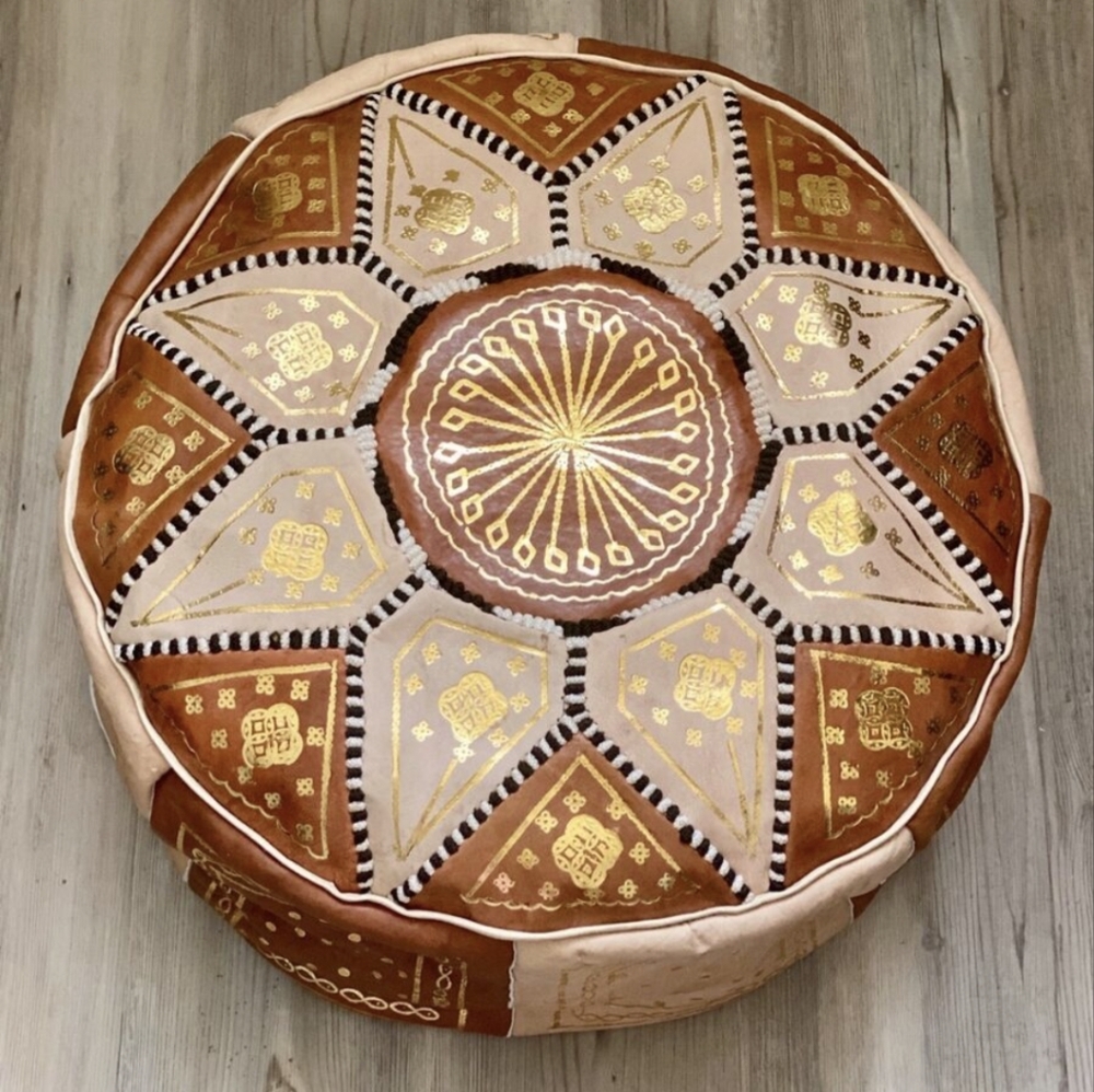 Moroccan Leather Poof ( chair for sitting)